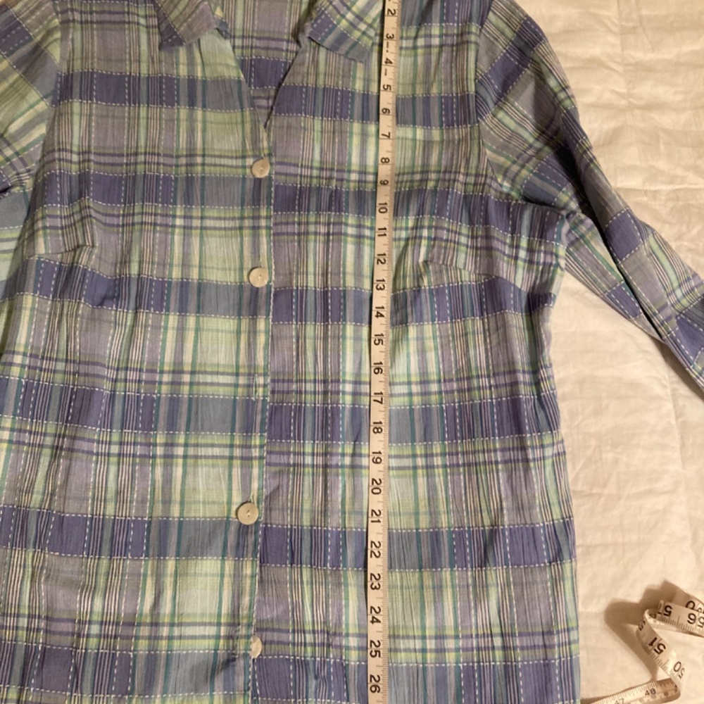 plaid button down top - Picture 2 of 4